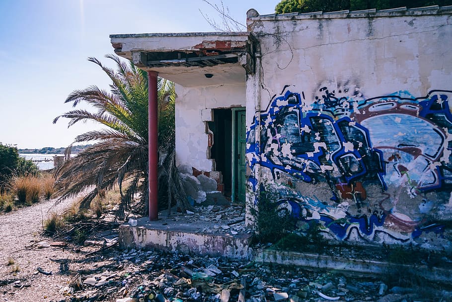 abandoned, aged, antique, architecture, building, clouds, construction HD wallpaper