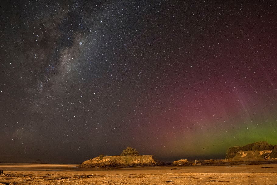 aurora, night, sky, stars, nature, star - space, astronomy HD wallpaper