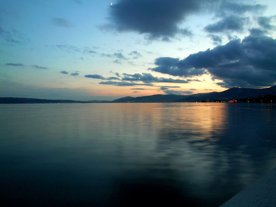 Lake, Clouds, Water, abendstimmung, sky, cloud movement, quiet HD wallpaper