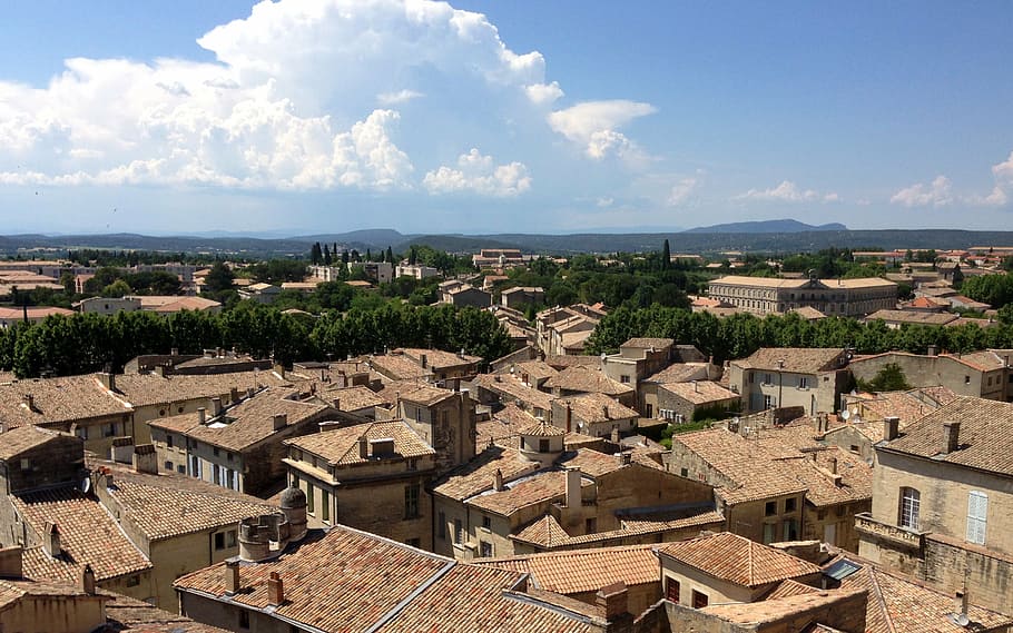 uzès, village, roof, roofing, southern france, europe, architecture, HD wallpaper