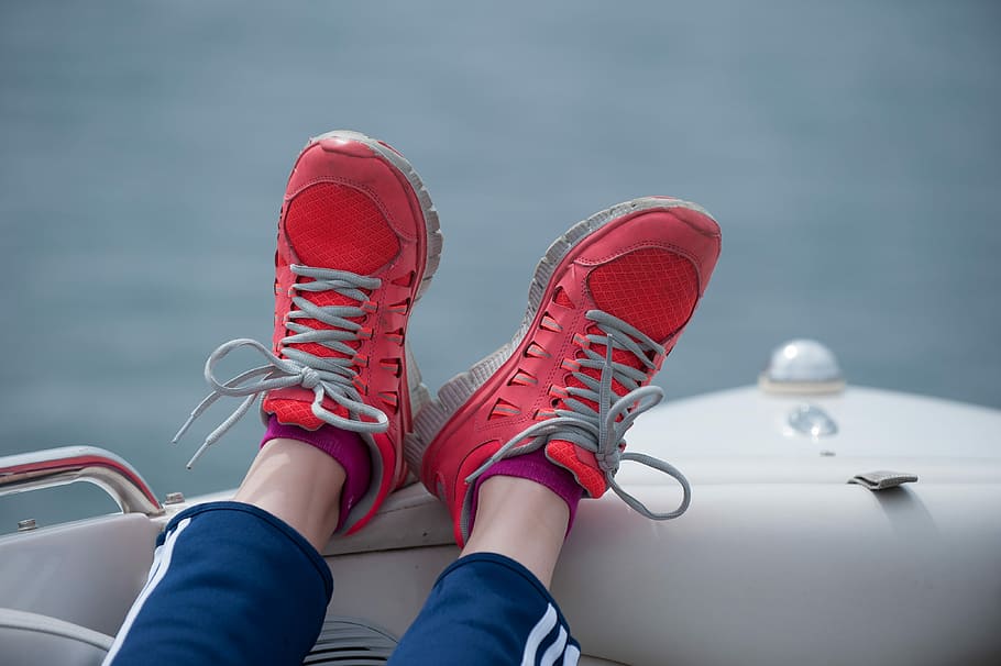Feet, Relaxation, Sailing, Shoes, red, red shoes, low section HD wallpaper