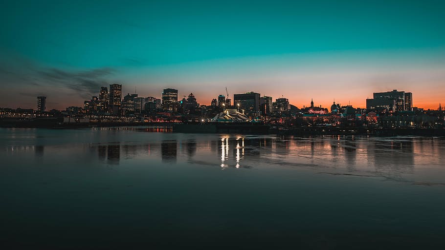 silhouette of cityscape, architecture, buildings, infrastructure HD wallpaper