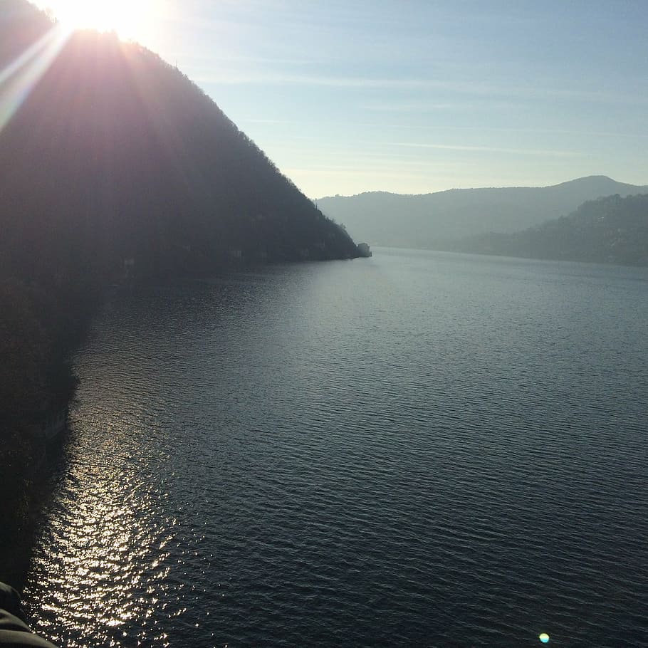 lake, winter, lake como, nature, mountain, outdoors, scenics HD wallpaper