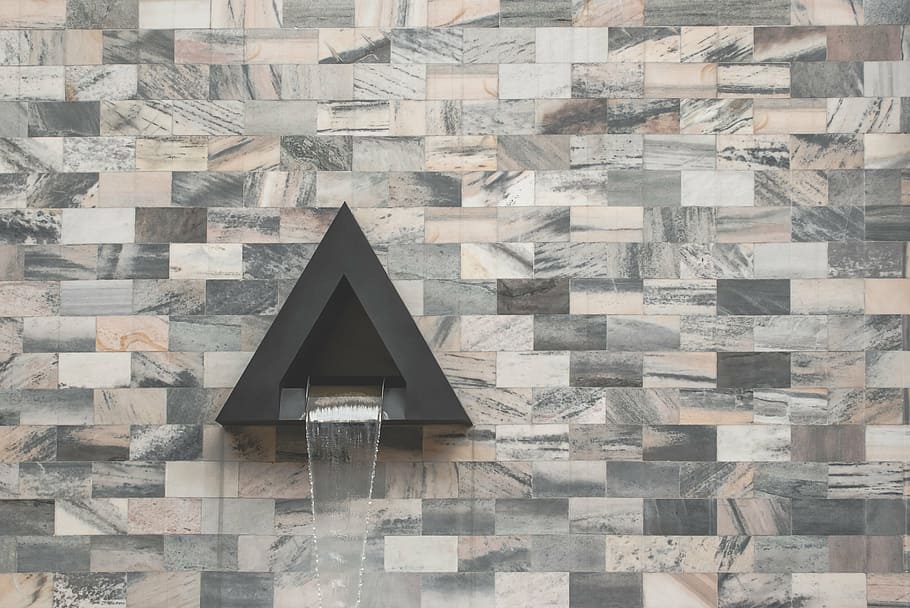 close-up photo of black water fountain, wall, architecture HD wallpaper