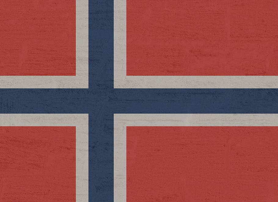norway, flag, norwegian, country flag, red, blue, full frame, HD wallpaper