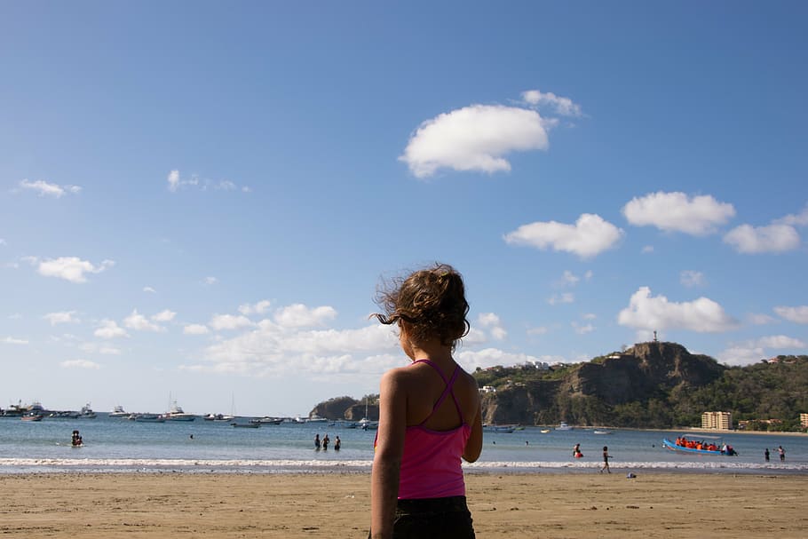 watching, sky, beach, sea, ocean, san juan del sur, looking HD wallpaper
