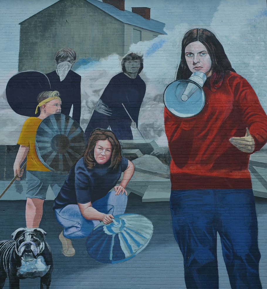 architecture, human, policy, mural, war, ireland, derry, people HD wallpaper