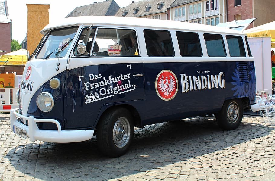 vw bus, advertising, transporter, oldtimer, vehicle, vintage car HD wallpaper