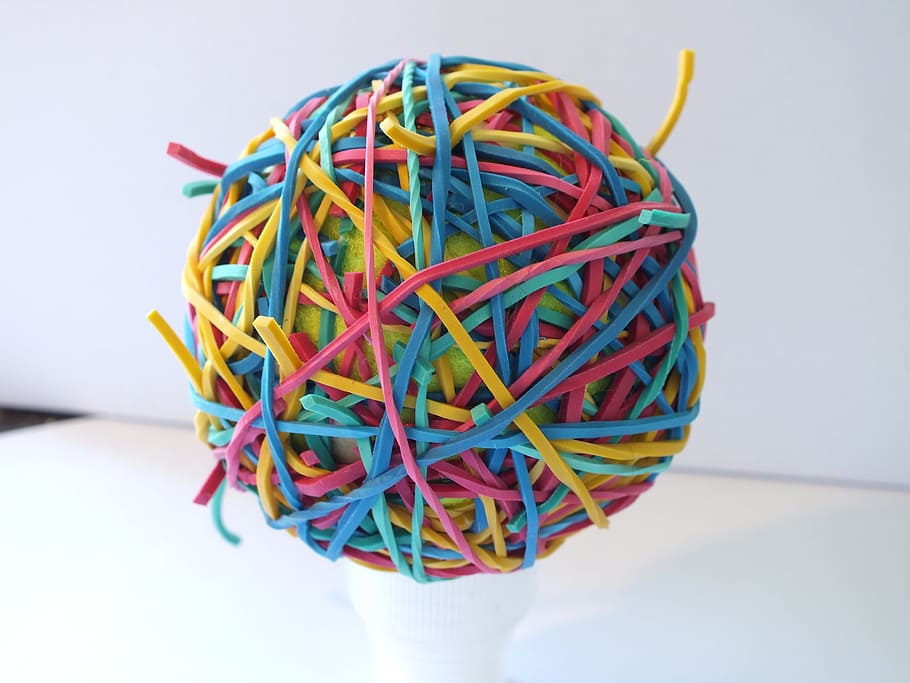 assorted-color rubber bands with ball shape, colour, elastic HD wallpaper