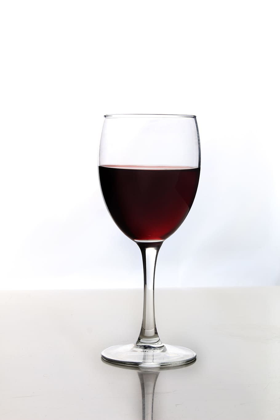 long-stem glass with wine on white surface, Wine, Glass, Beverage
