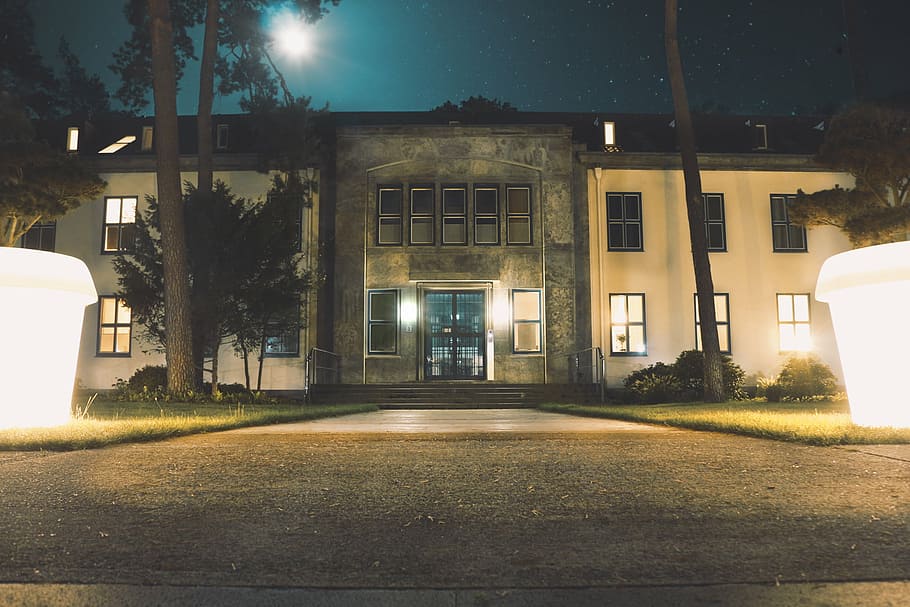 architecture, building, pavement, perspective, windows, house HD wallpaper