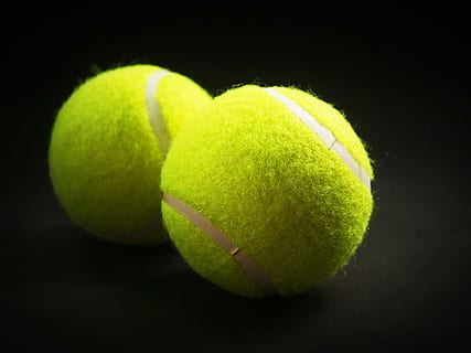 two green tennis balls, racket, white, yellow, background, closeup HD wallpaper