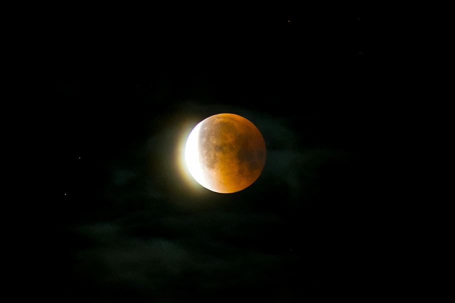 moon against light, moon during solar eclipse, lunar eclipse HD wallpaper