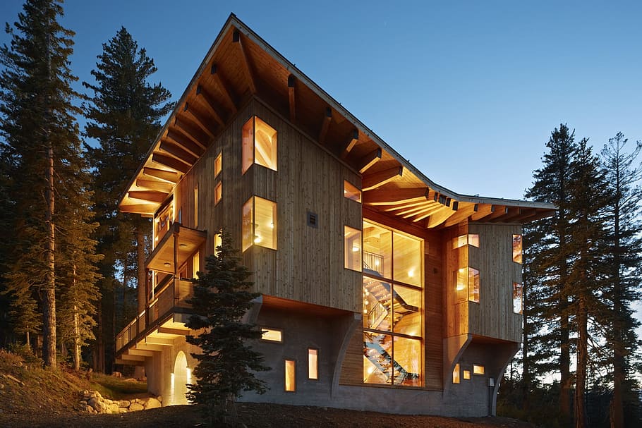 low angle view of 3-storey house, collection, architecture HD wallpaper