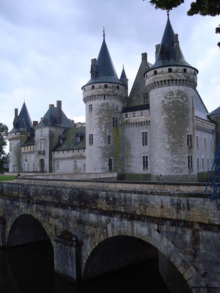 castle, bridge, river, masonry, water, tower, france, architecture HD wallpaper