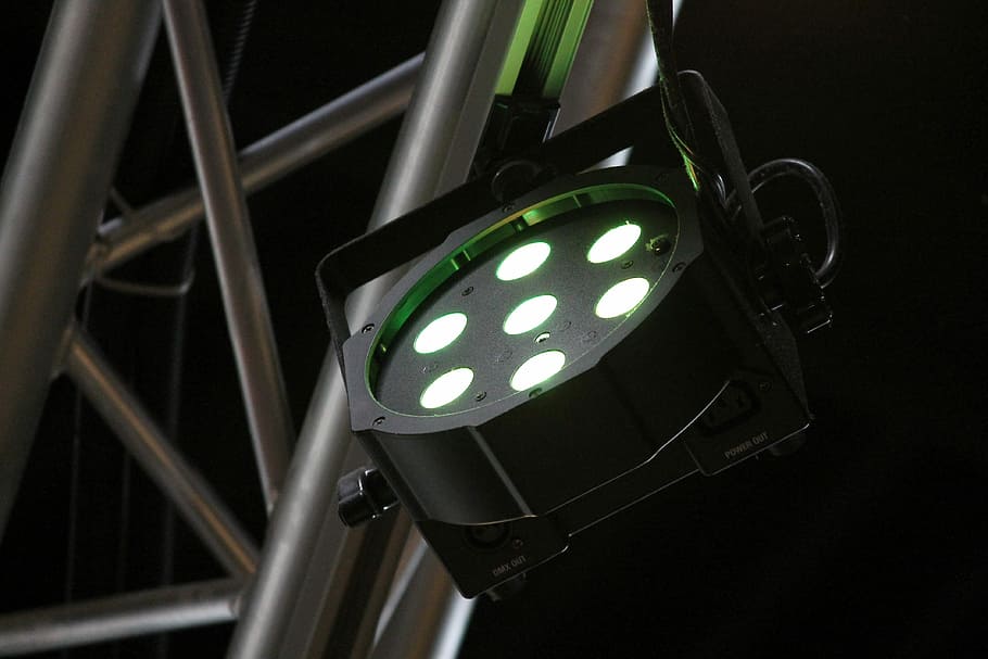 close-up photo of LED light, spotlight, lighting, lamp, ray HD wallpaper