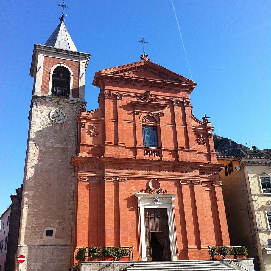 Church, Facade, Blue Sky, architecture, europe, building Exterior HD wallpaper