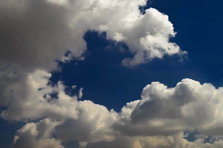 clouds, sky, white clouds, cloud cover, cotton clouds, weather HD wallpaper