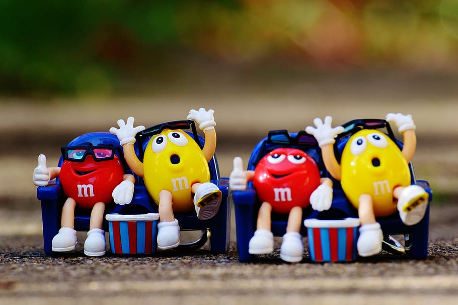 m m's, candy, funny, 3-d glasses, toy, no people, multi colored HD wallpaper