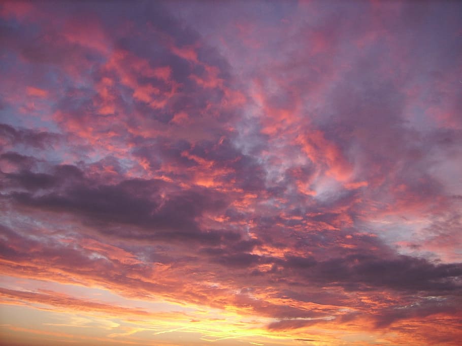 clouds, afterglow, sky, evening, sunset, dusk, evening sky HD wallpaper