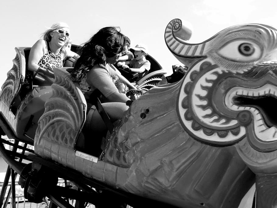 rollercoaster, children's carnival ride, amusement, fun, state fair, HD wallpaper