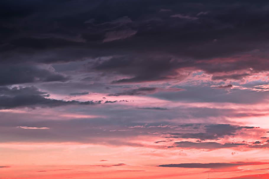 nimbus clouds during golden hour, photography of clouds and clear sky HD wallpaper
