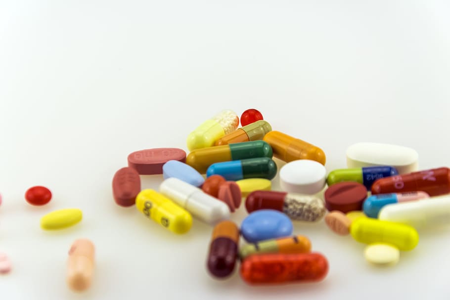 selective focus photography of assorted medication pills, medical, HD wallpaper