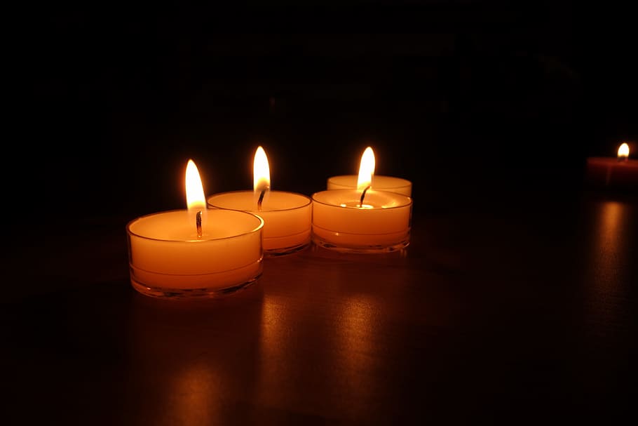 Candles, Candlelight, tea lights, wax, candlestick, wick, romance HD wallpaper