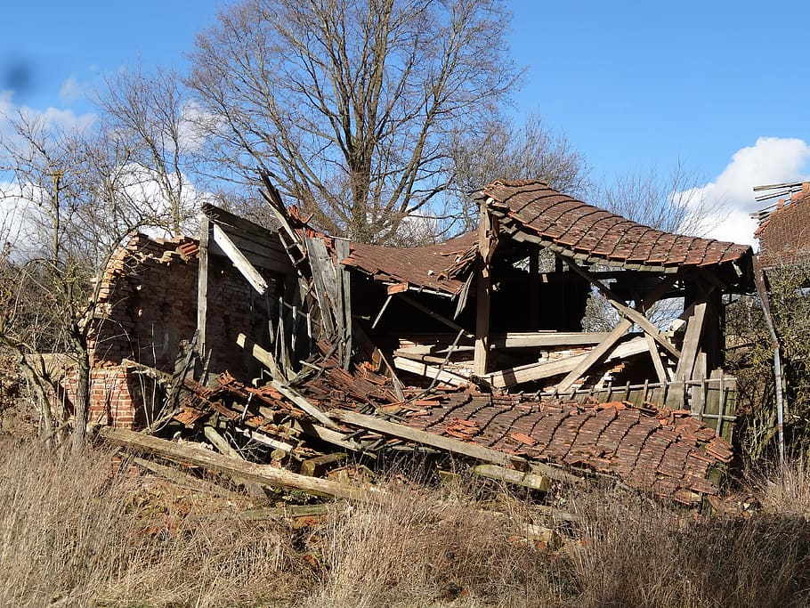 Ruin, Collapsed, Dump, Crash, damaged, destruction, abandoned HD wallpaper