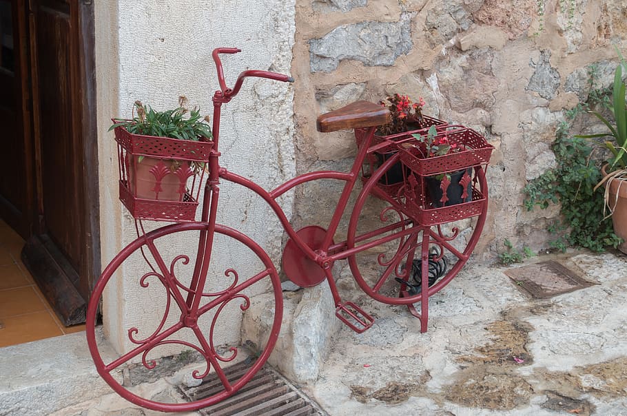 Valldemossa, Mallorca, Bike, Plant, bicycle, old, old-fashioned, HD wallpaper