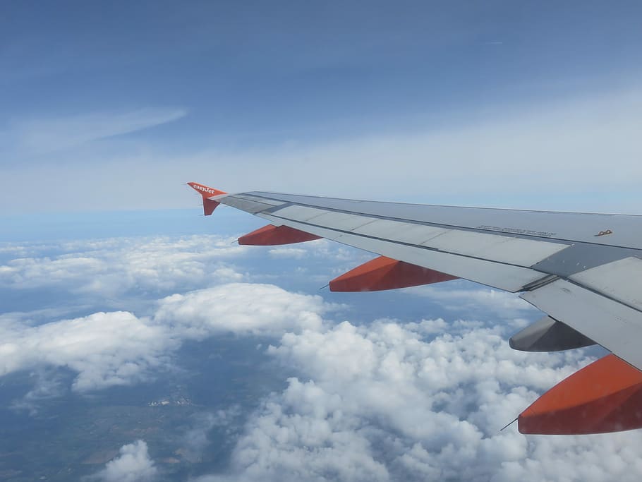 Flight, Easyjet, Wing, Sky, Fly, flying, transport, high, cloud HD wallpaper