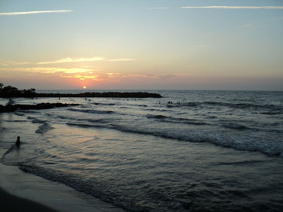 sunset, beach, sky, colombia, sea, water, scenics - nature HD wallpaper