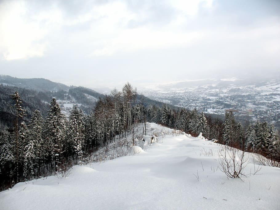 Winter, Mountains, View, Snow, winter in the mountains, nature HD wallpaper