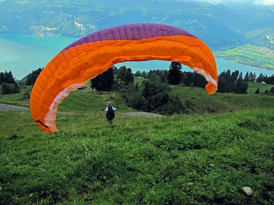 parachute, running, start, kicks off, paragliding, extreme Sports HD wallpaper