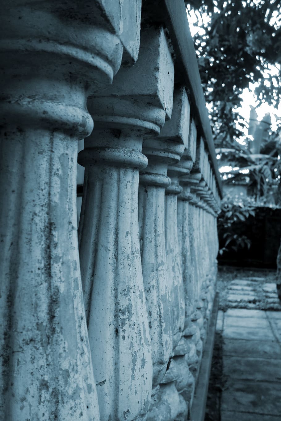 Columns, Architecture, Cement, Sri Lanka, black and white, asia HD wallpaper