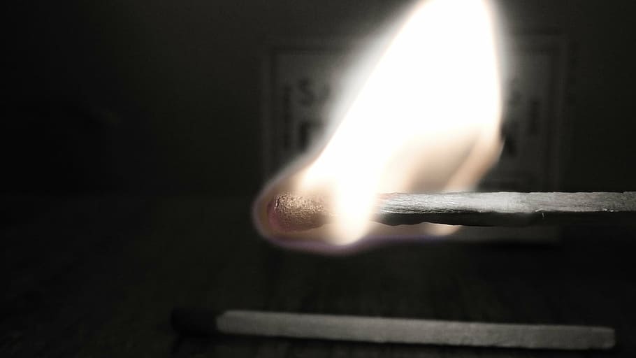 match, fire, stick, flame, burning, heat - temperature, fire - natural phenomenon HD wallpaper