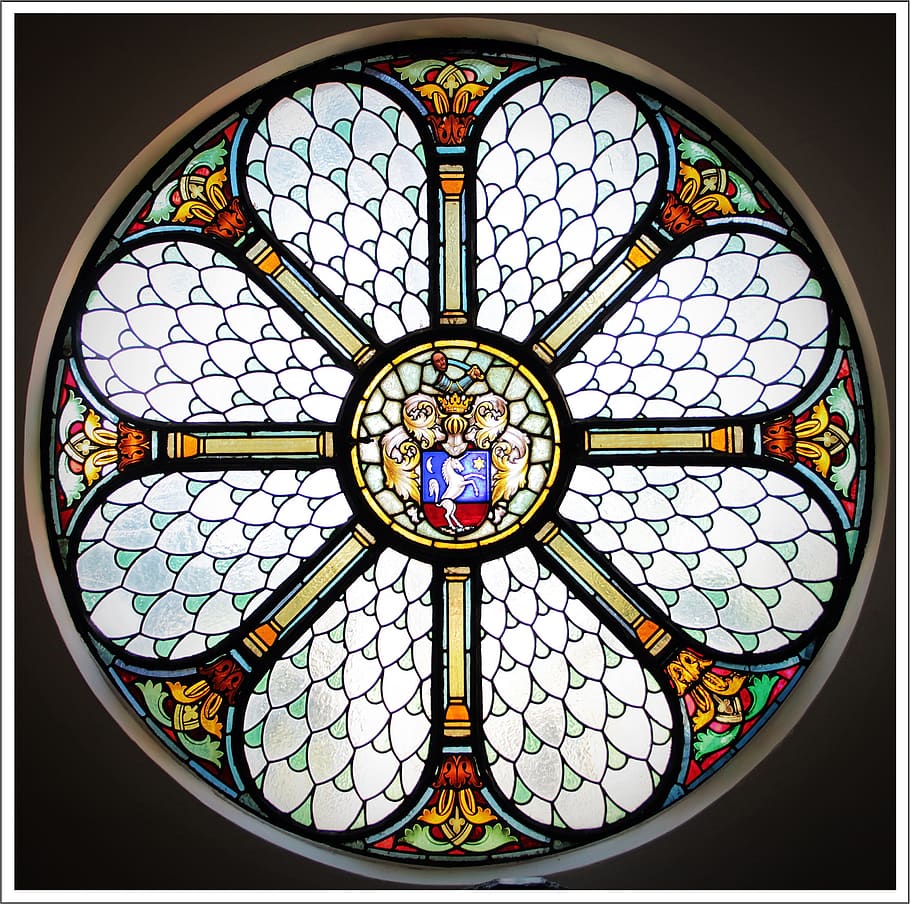 window, circle, colors, glass, stained glass, pattern, glass - material HD wallpaper
