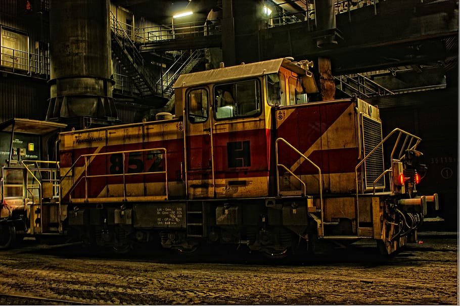 locomotive, switcher, seemed, hdr, railway, train, industry, HD wallpaper