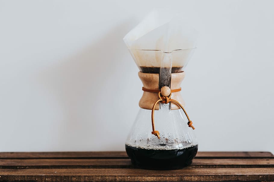 Pouring hot water in Chemex, coffee, cafe, coffeemaker, filter HD wallpaper