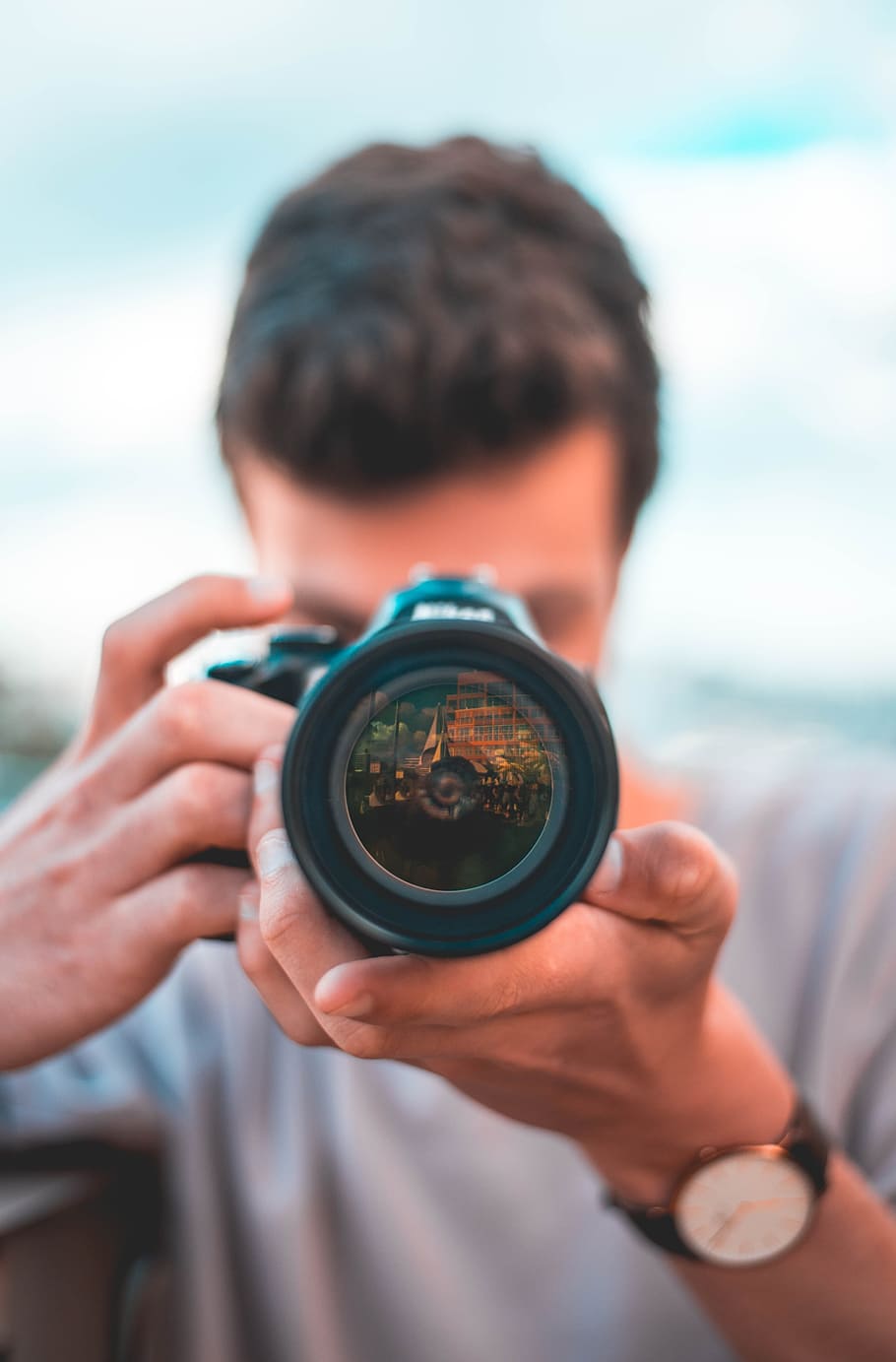 people, man, guy, camera, lens, photographer, photography, watch HD wallpaper