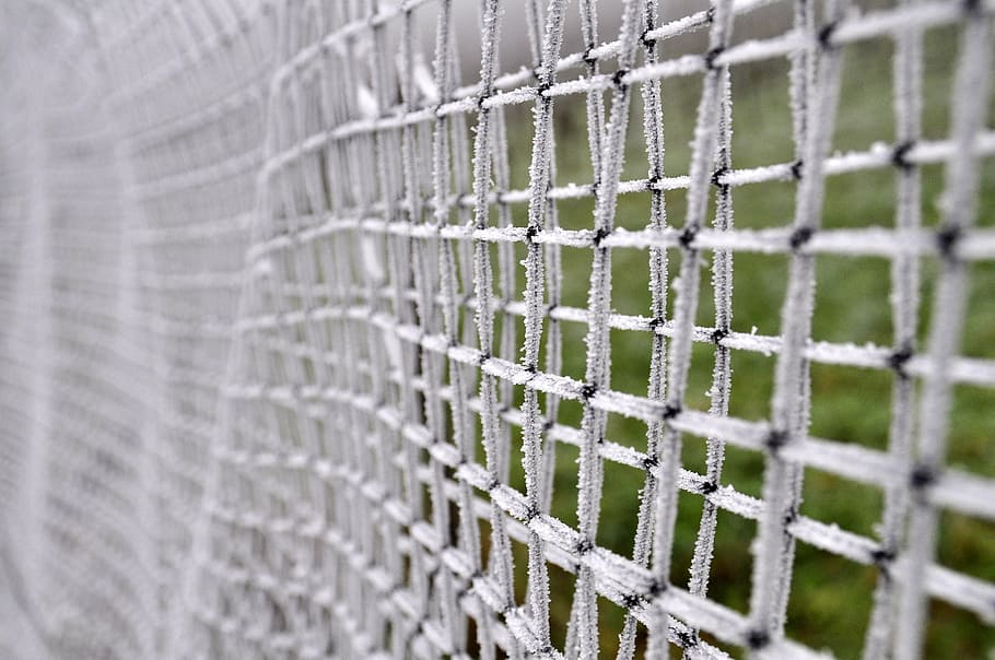 Fencing, Nature, Icing, Winter, net - Sports Equipment, netting HD wallpaper
