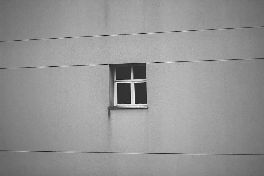 black window with frame, closed door of window, wall, square HD wallpaper