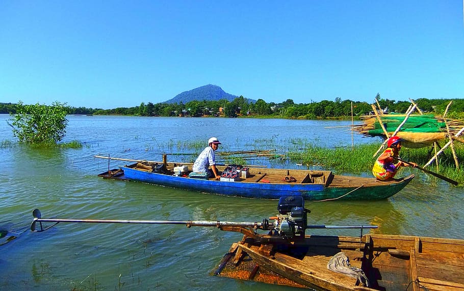 Everyday, River, Sailing, Scenery, natural, ms rá, vietnam HD wallpaper