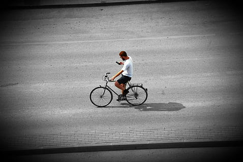 Bike, Vignette, Computer, Green, Hand, bicycle, travel, drawn HD wallpaper