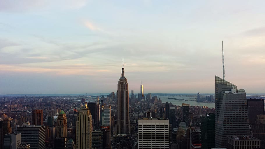 new york, nyc, manhattan, usa, skyscraper, america, skyline, HD wallpaper