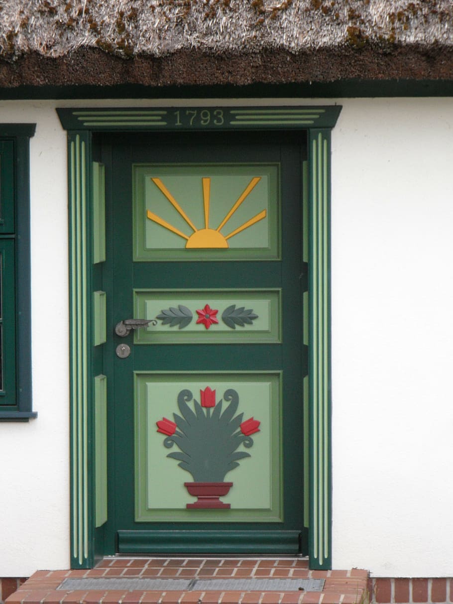 door, painted, baltic sea, darß, culture, tradition, traditionally, HD wallpaper