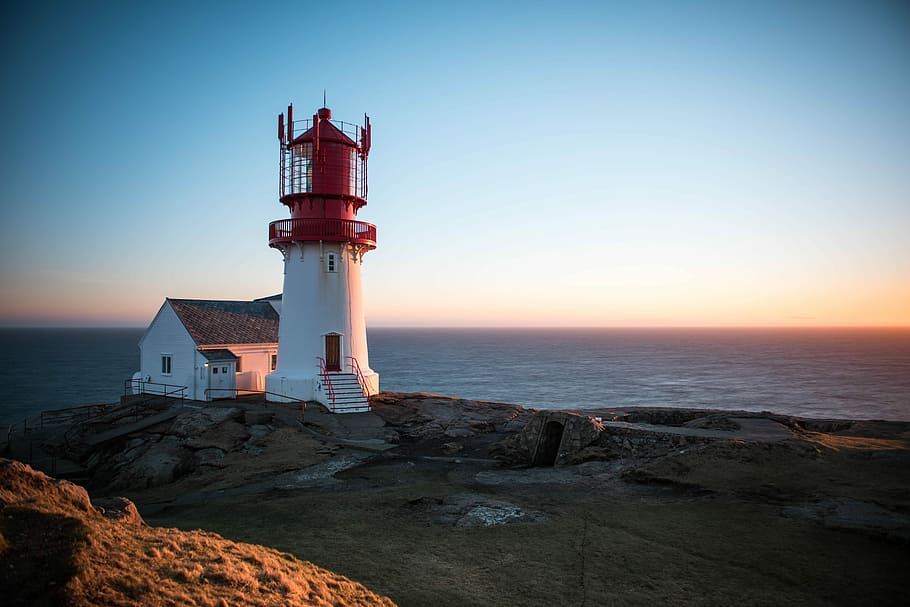 Lindesnes, Sunset, Norway, Evening, guy, night, sea, beach HD wallpaper