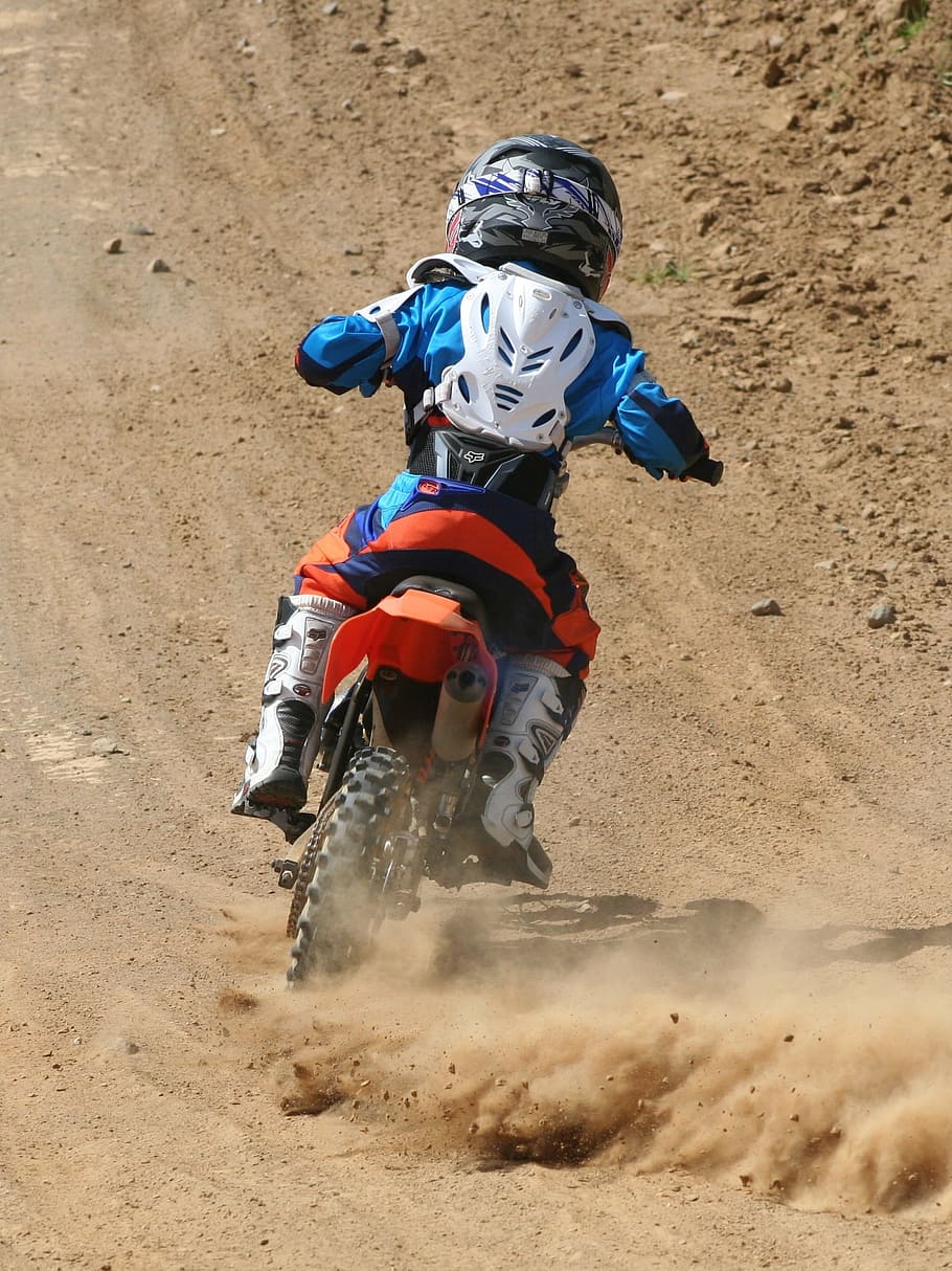 person riding dirt bike, Motocross, Dust, Race, Motorcycle, sport, HD wallpaper