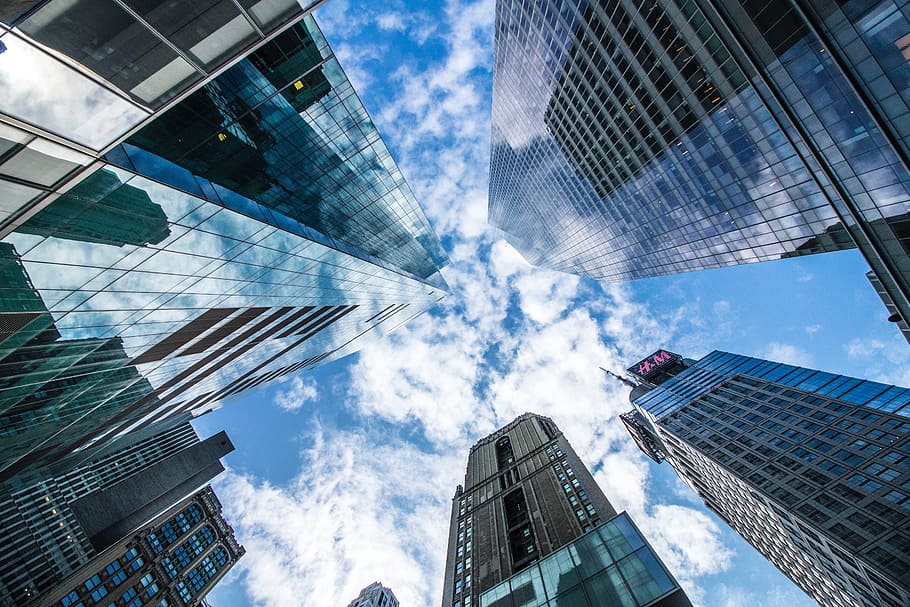architecture, buildings, infrastructure, skyscraper, blue, cloud HD wallpaper