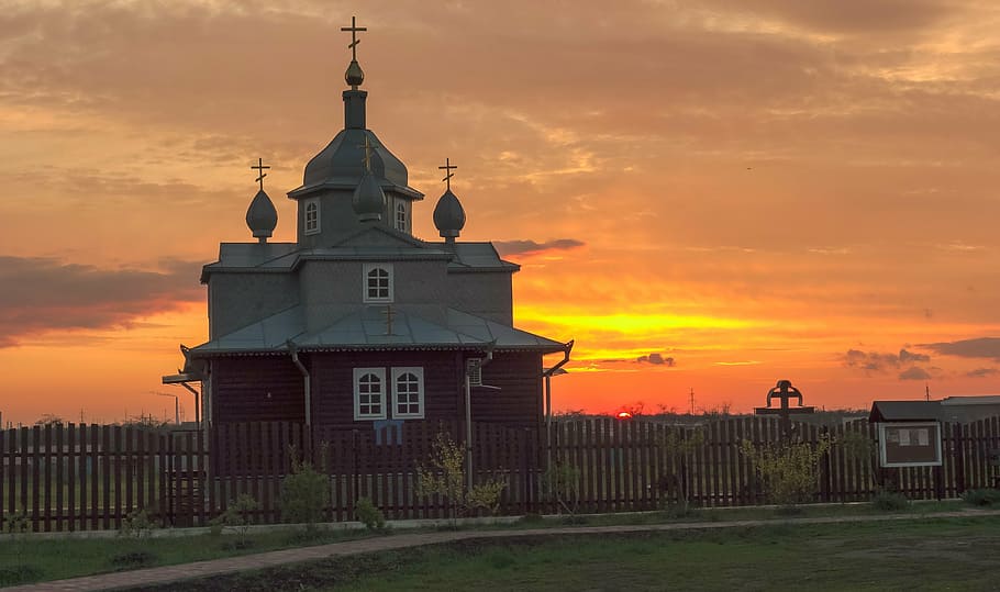 church, sunset, temple, religious, orthodox, sky, architecture HD wallpaper